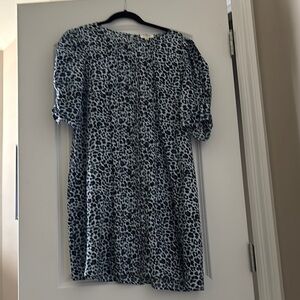 Umgee light blue and White Puff Sleeve Mini Sundress